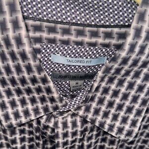Johnston & Murphy Gray Patterned Men's Shirt